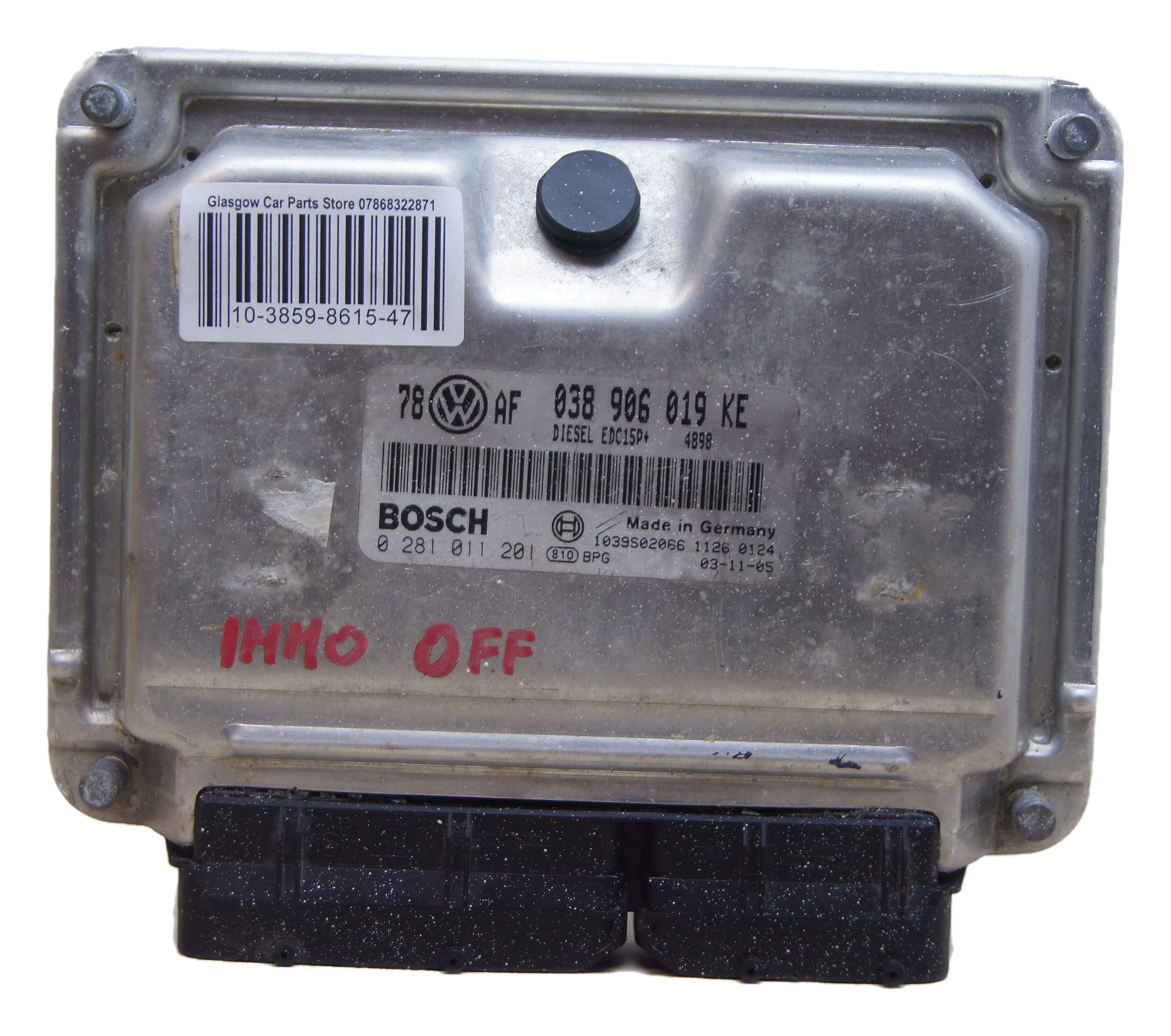 VW Passat B5  1.9 tdi ECU 038906019KE 0281011201 Plug &Play IMMO OFF - Glasgow Car Parts Store