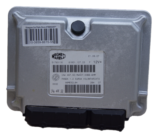 Plug & Play Virgin ecu Fiat Panda 51793116 - IAW4AF.S2/hw407/20bb-whm - Glasgow Car Parts Store