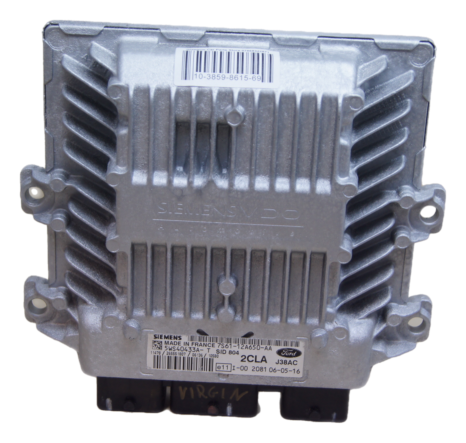 Ford siemens sid 804 Ecu  5WS40433A-T 2CLA 7S61-12A650-AA VIRGIN ECU - Glasgow Car Parts Store