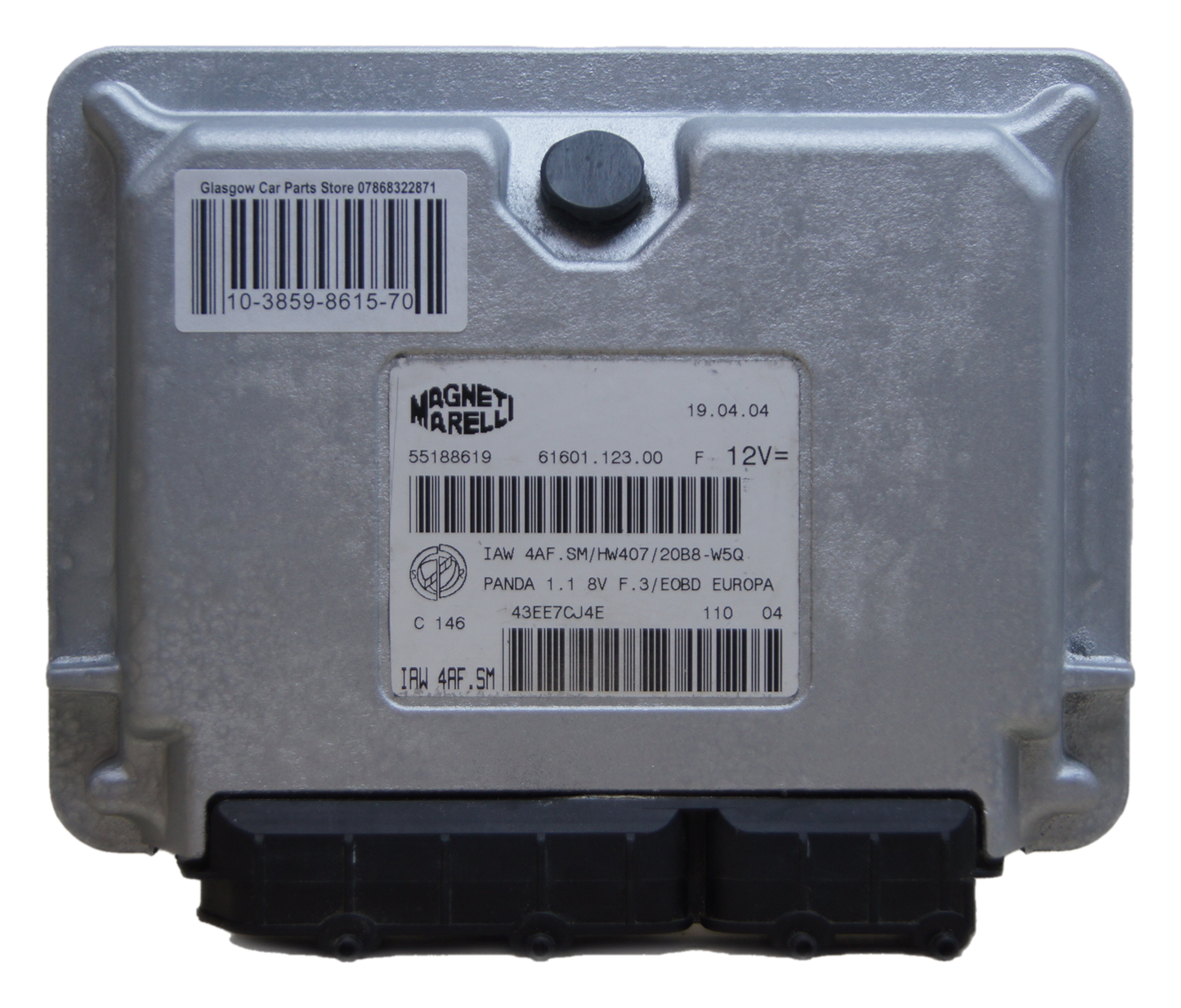 55188619 Fiat Panda ecu engine control unit Iaw 4af.sm/hw407/20b8-w5q Plug & Play. - Glasgow Car Parts Store