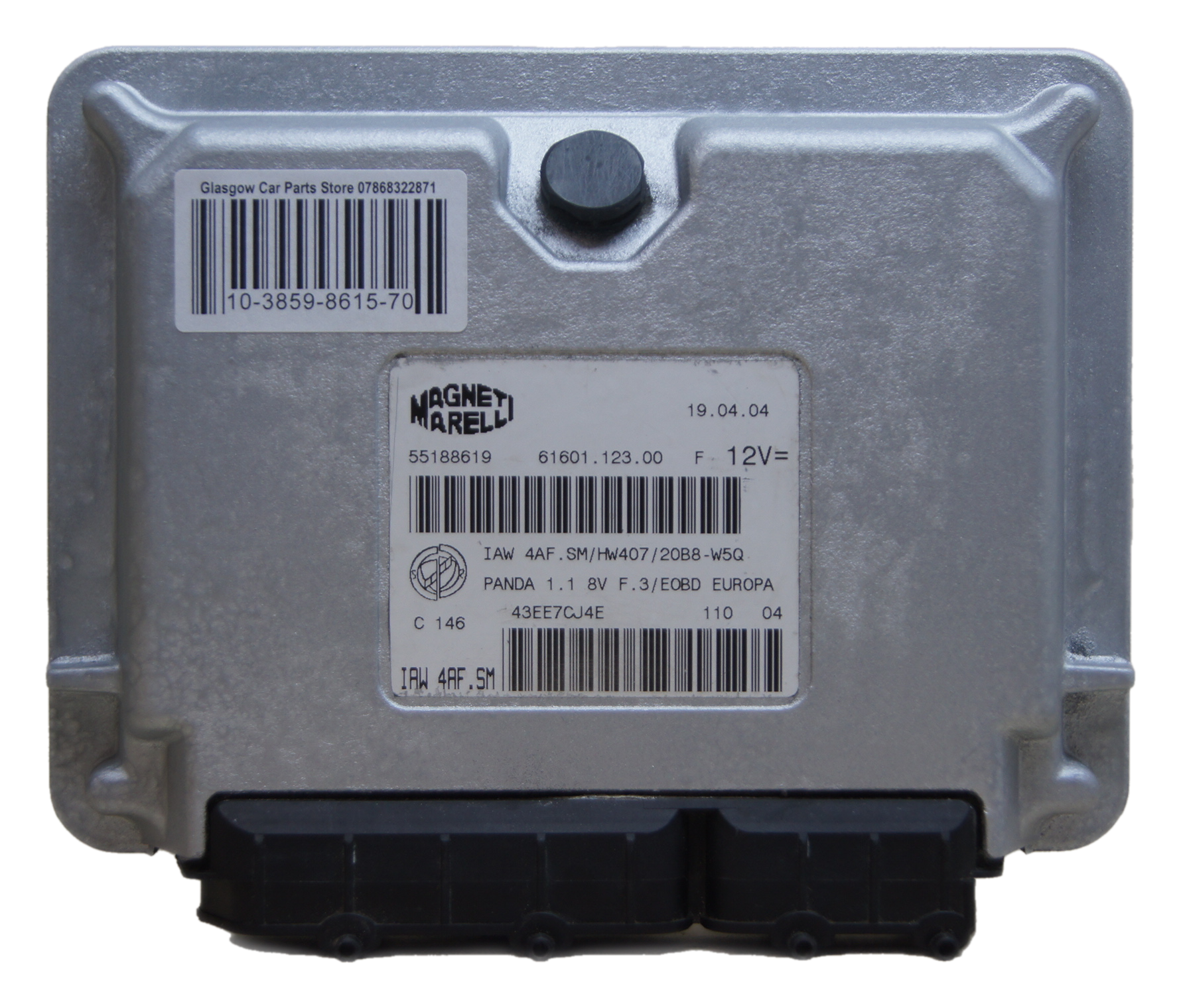 55188619 Fiat Panda ecu engine control unit Iaw 4af.sm/hw407/20b8-w5q Plug & Play. - Glasgow Car Parts Store