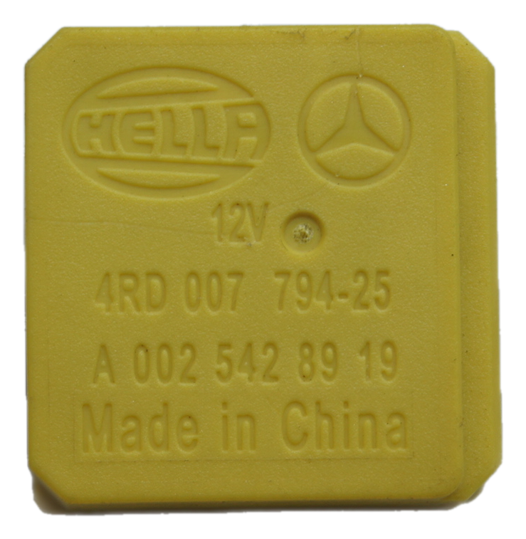 YELLOW 5 PIN RELAY MERCEDES A0025428919 HELLA 4RD 007 794 25 - Glasgow Car Parts Store