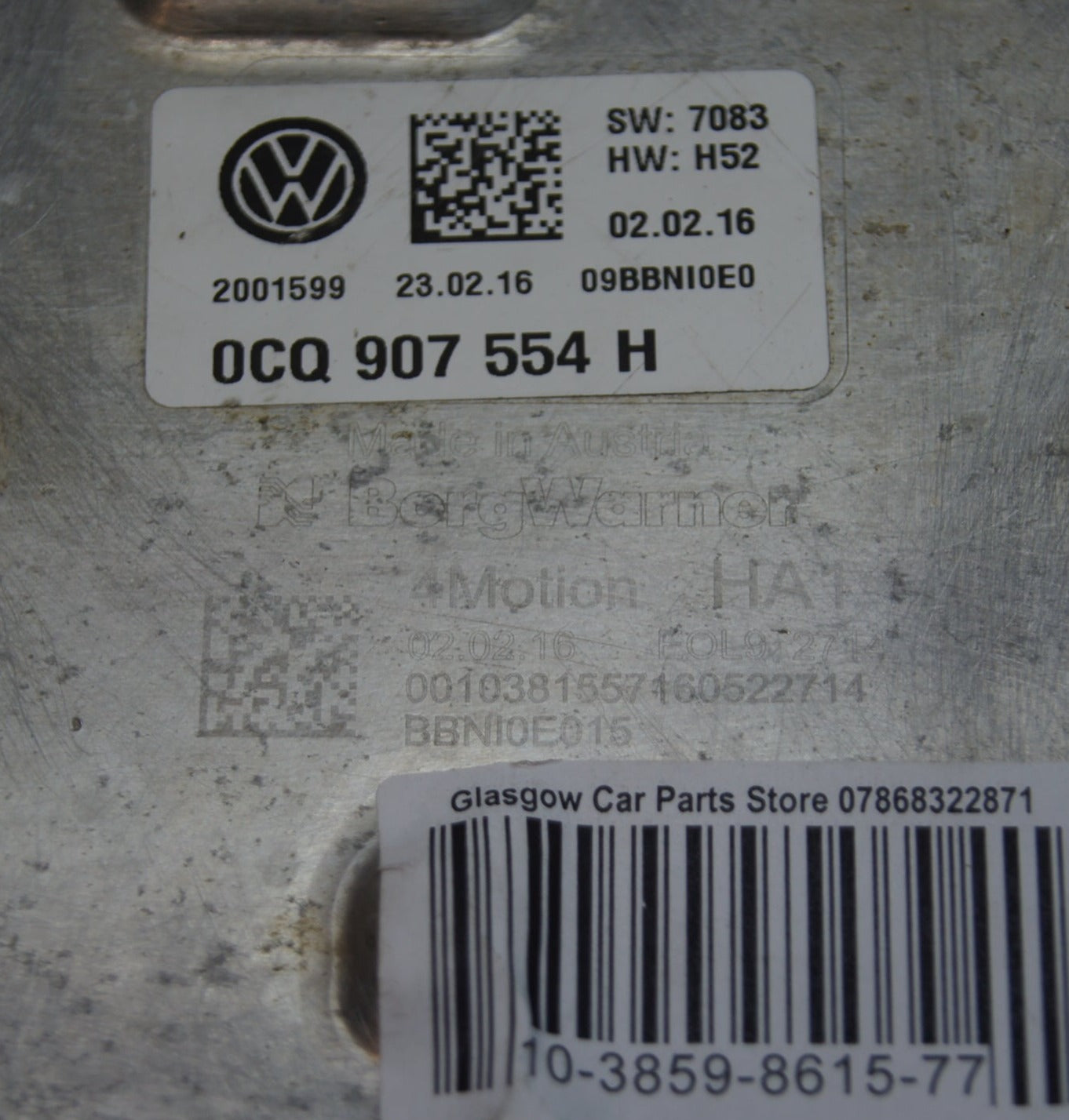 Volkswagen  REAR DIFF CONTROL MODULE ECU 0CQ907554H - Glasgow Car Parts Store