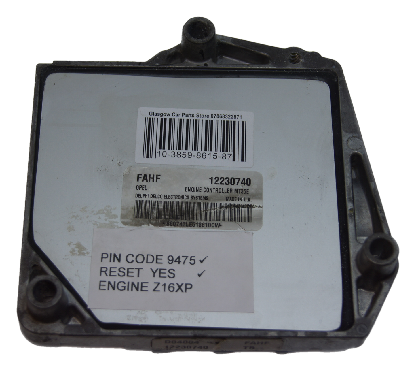 VAUXHALL OPEL Z16XEP ECU 12230740 FAHF MT35E  RESET AND PIN. - Glasgow Car Parts Store