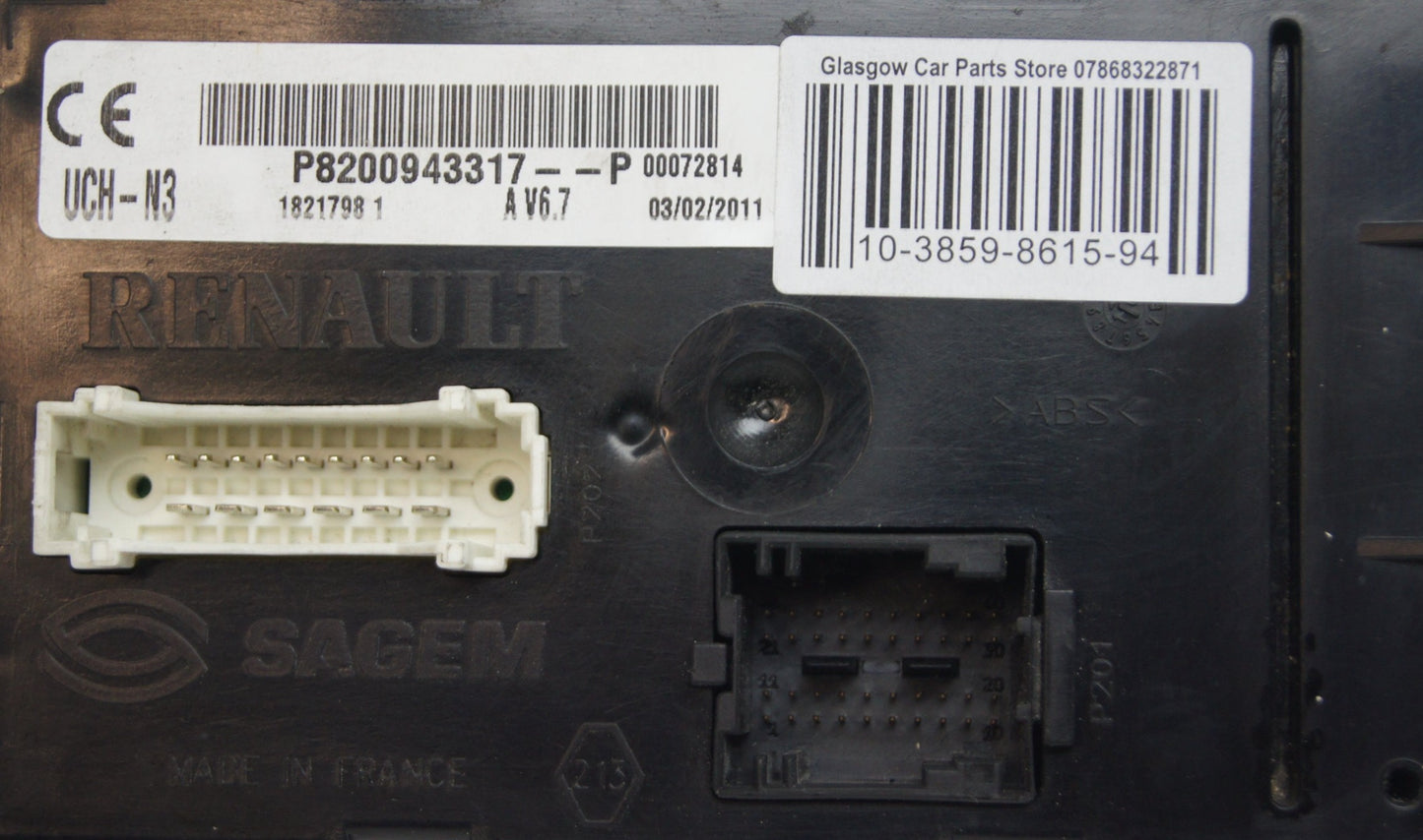 Renault Trafic Vauxhall Vivaro Nissan Primaster  UCH-N3 P8200943317--P .PLUG & PLAY - Glasgow Car Parts Store