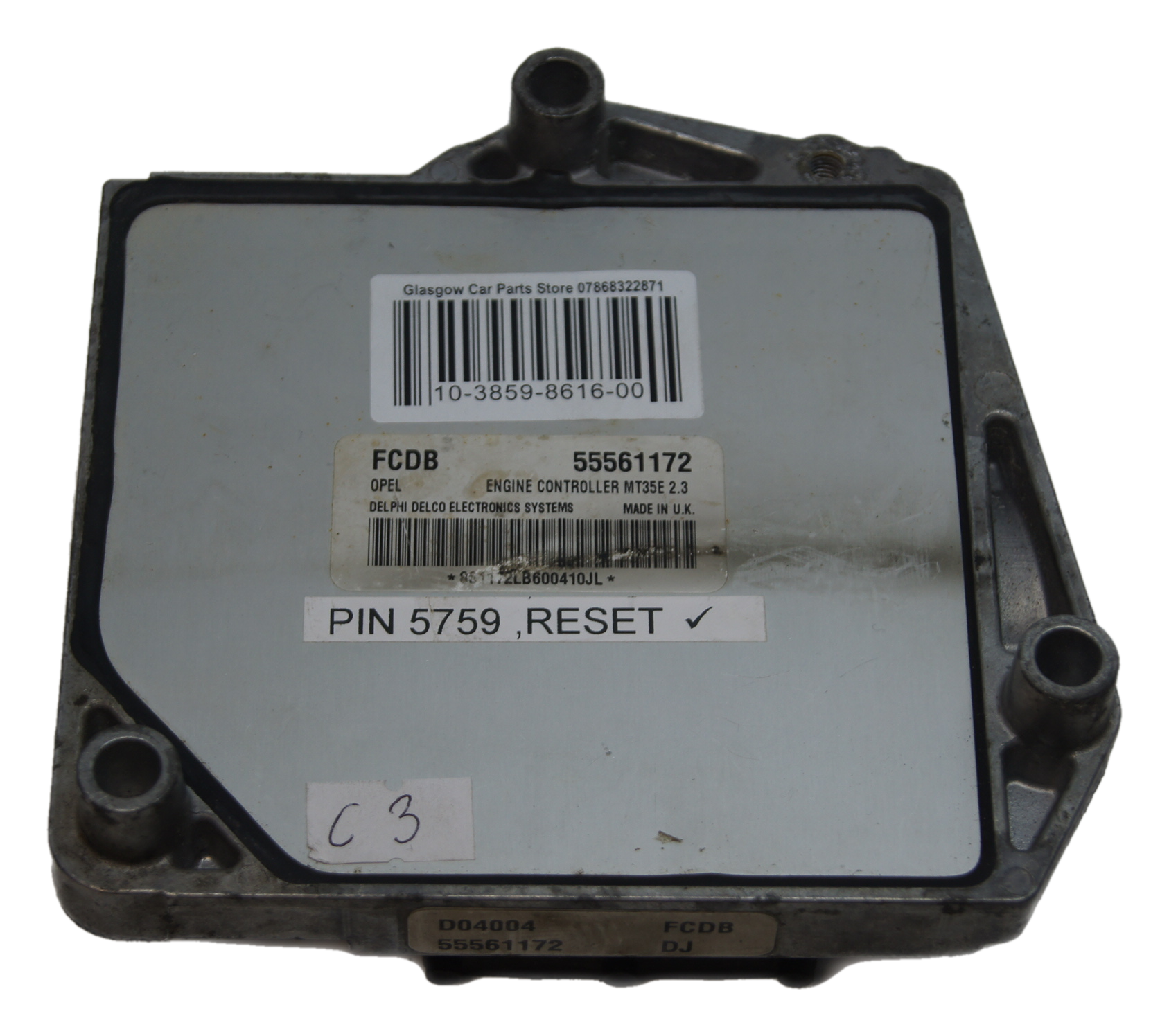 VAUXHALL OPEL ASTRA H 1.6 Z16XEP ECU 55561172 FCDB MT35E RESET & PIN - Glasgow Car Parts Store