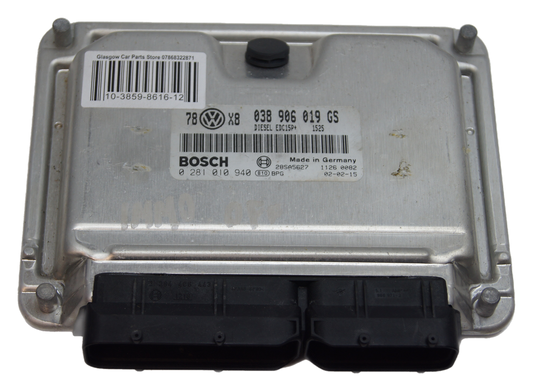 VW  1.9 tdi ECU 038906019GS 0281010940 IMMO OFF - Glasgow Car Parts Store