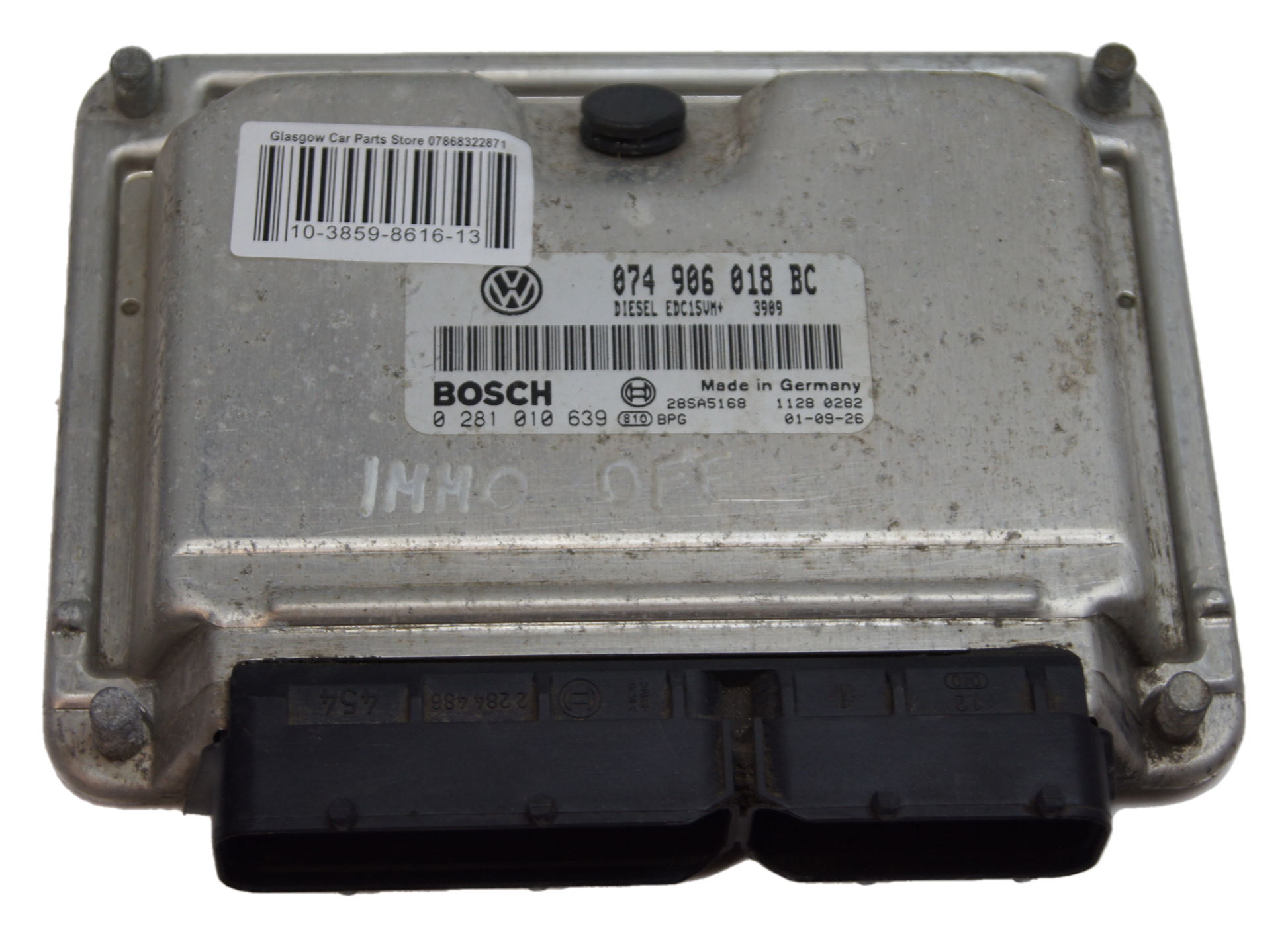 VW ECU 074906018BC 0281101639 IMMO OFF - Glasgow Car Parts Store
