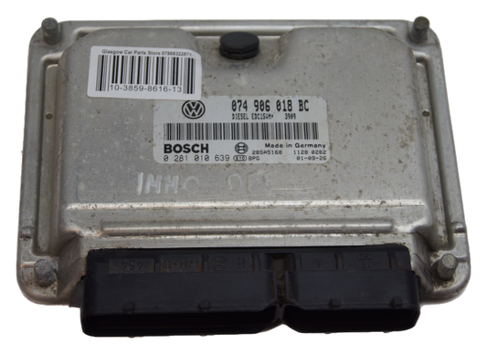 VW ECU 074906018BC 0281101639 IMMO OFF - Glasgow Car Parts Store