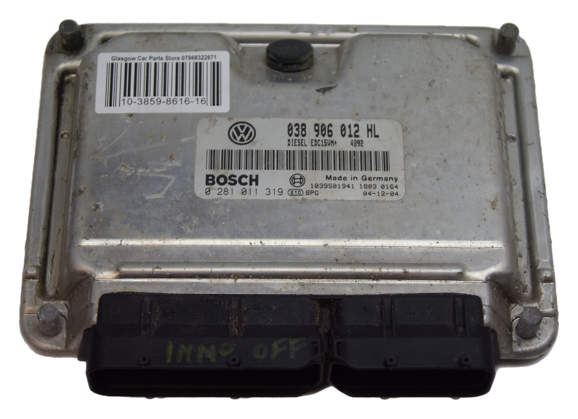 VW SEAT  1.9  ECU 038906012 HL 0281011319 IMMO OFF PLUG AND PLAY. - Glasgow Car Parts Store