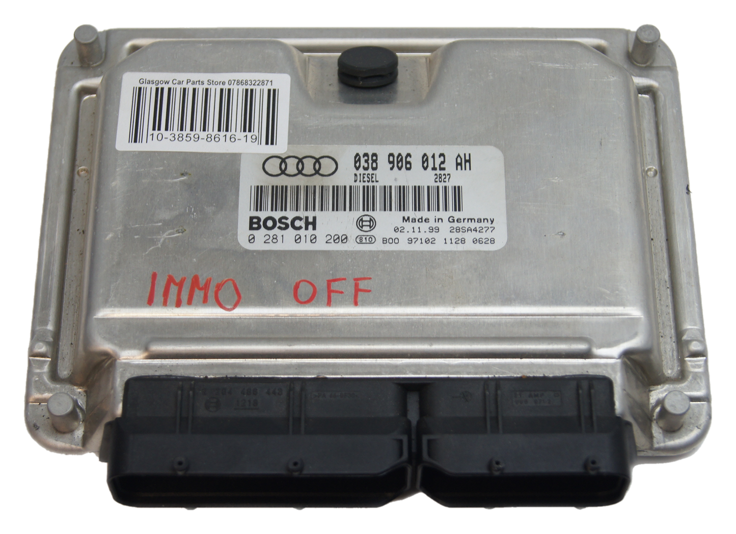 Audi 1.9 SDI AFN ,AVG ECU 038906012AH  0281010200 IMMO OFF - Glasgow Car Parts Store