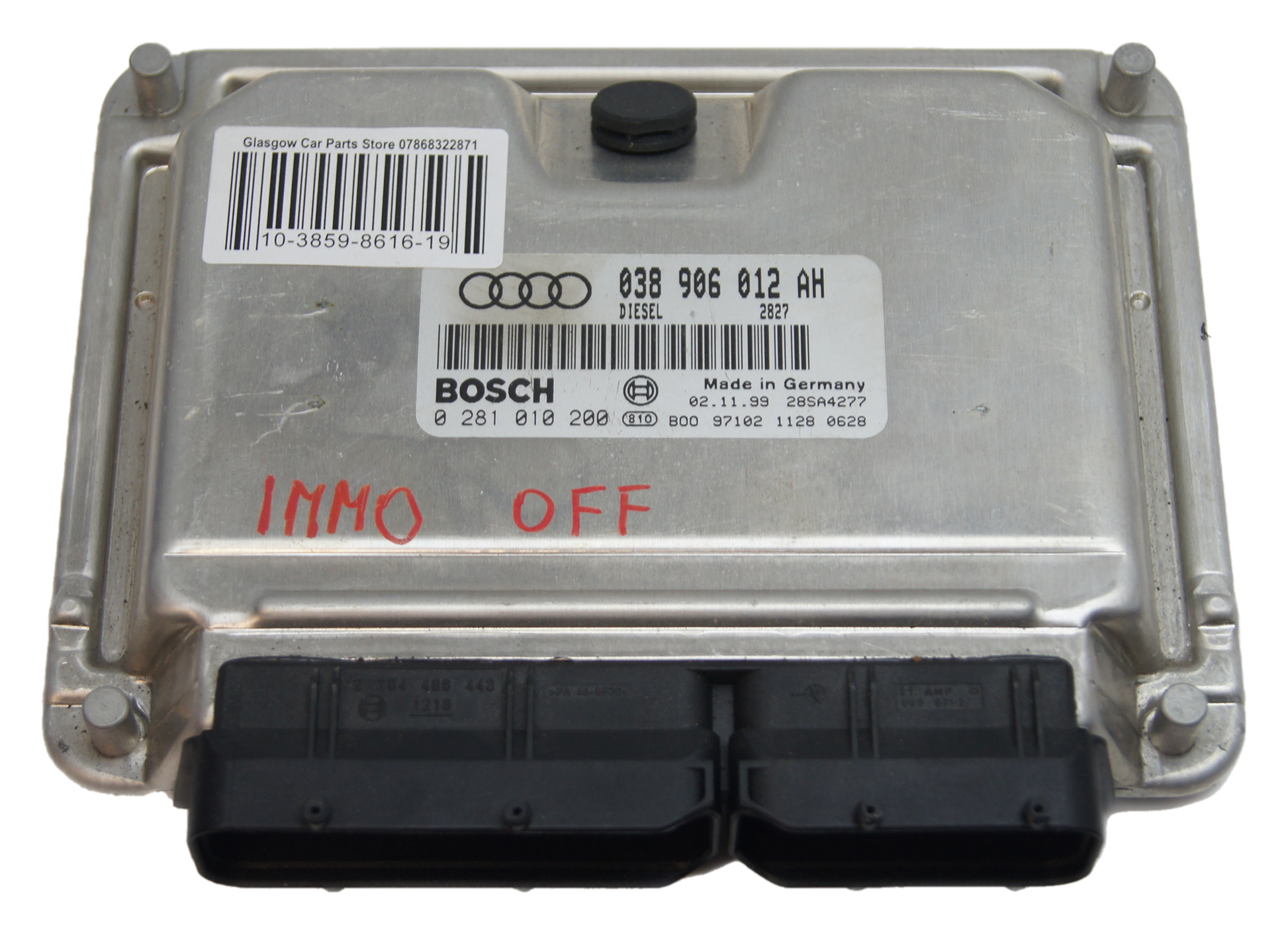 Audi 1.9 SDI AFN ,AVG ECU 038906012AH  0281010200 IMMO OFF - Glasgow Car Parts Store