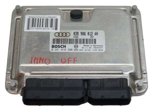 Audi 1.9 SDI AFN ,AVG ECU 038906012AH  0281010200 IMMO OFF - Glasgow Car Parts Store