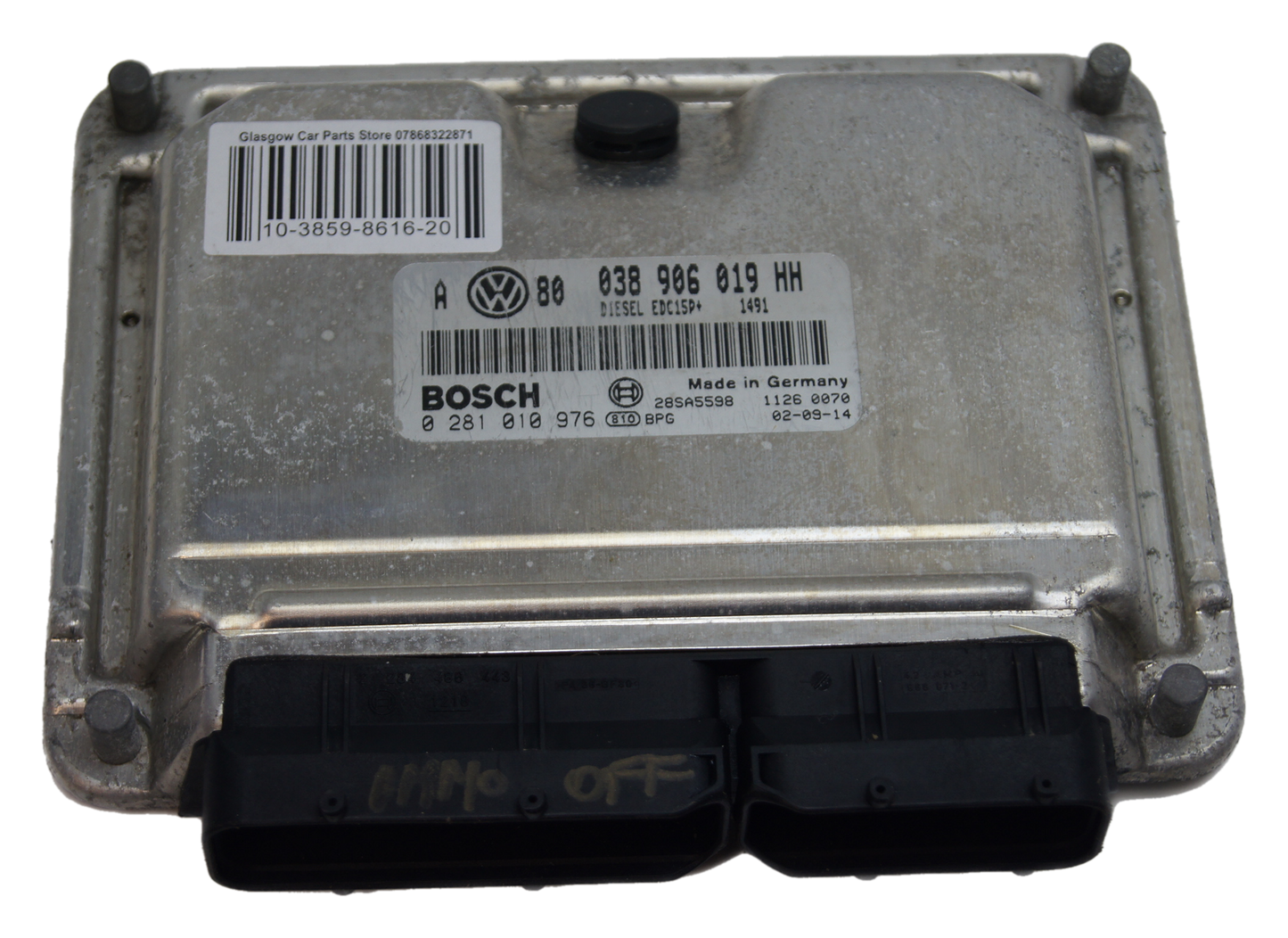 VW Audi Seat Skoda ECU 038906019HH 0281010976 IMMO OFF. - Glasgow Car Parts Store