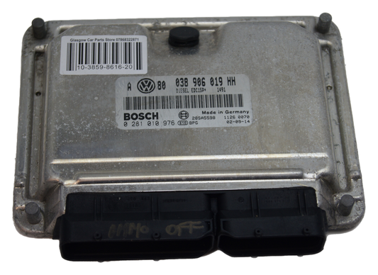 VW Audi Seat Skoda ECU 038906019HH 0281010976 IMMO OFF. - Glasgow Car Parts Store
