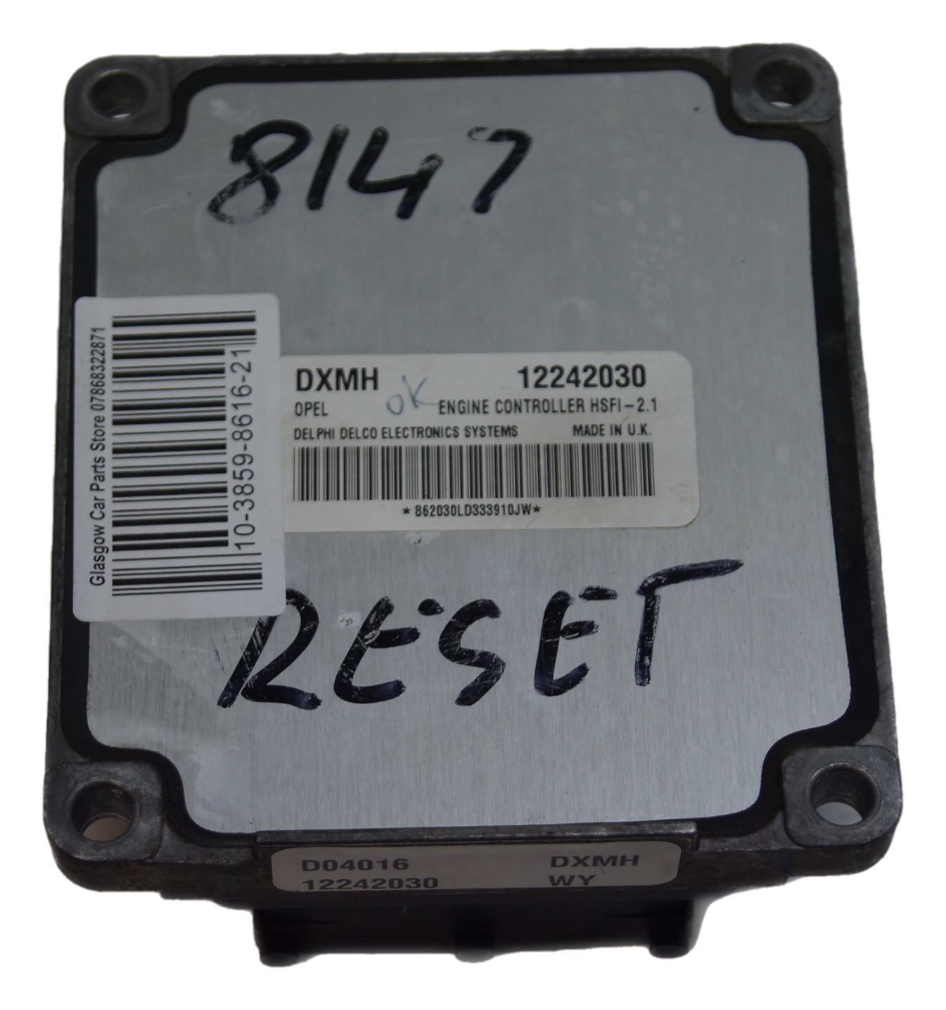 12242030 VAUXHALL / OPEL ENGINE ECU DXMH . RESETED TECH 2 - Glasgow Car Parts Store