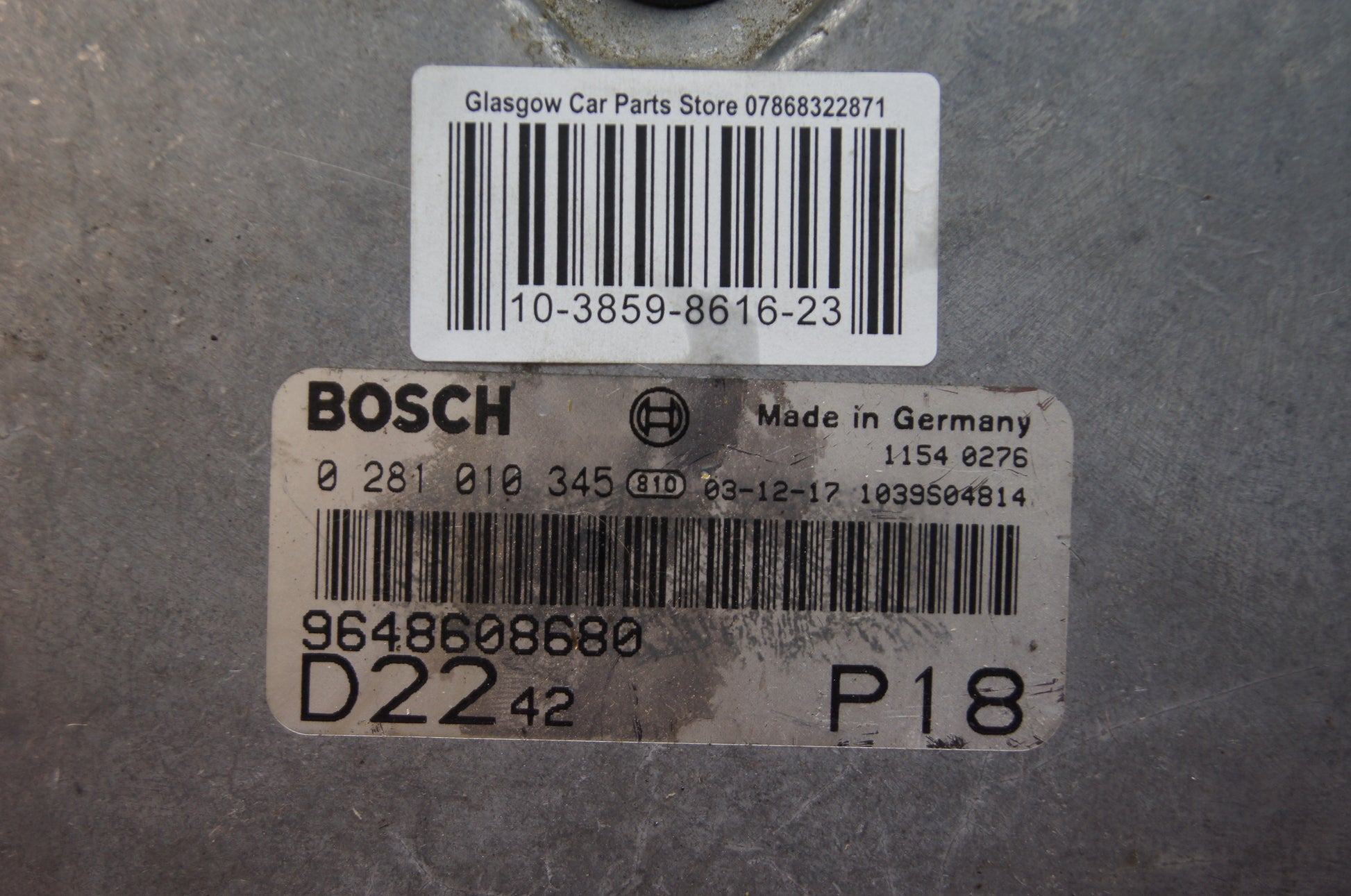 CITREON PEUGEOT FIAT ENGINE ECU 0281010345 plug & play - Glasgow Car Parts Store