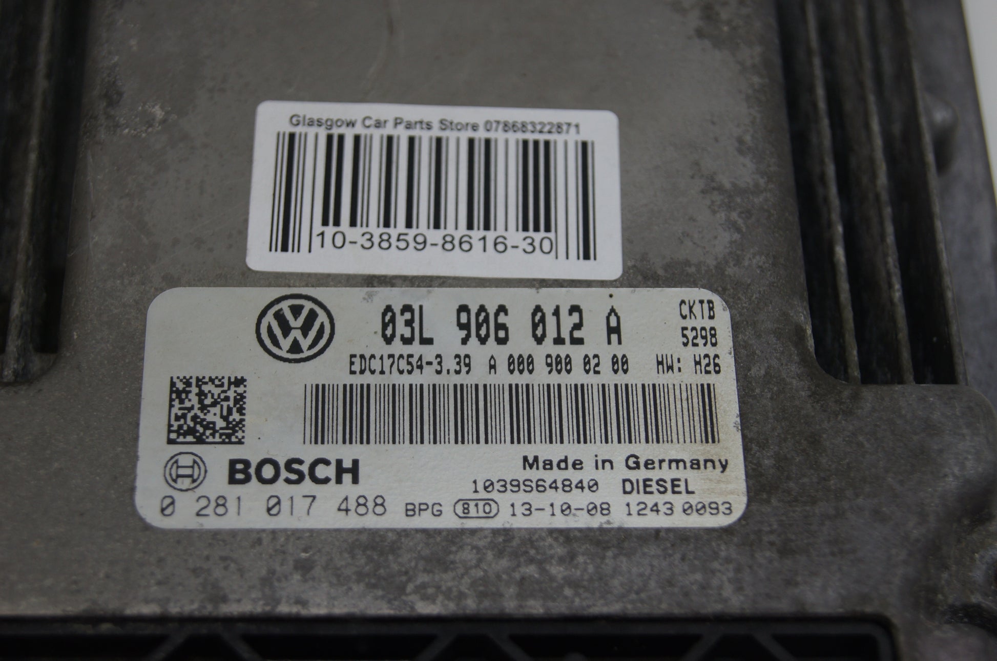 VW CRAFTER 2.0TDI  ECU 03L906012A 0281017488 - Glasgow Car Parts Store