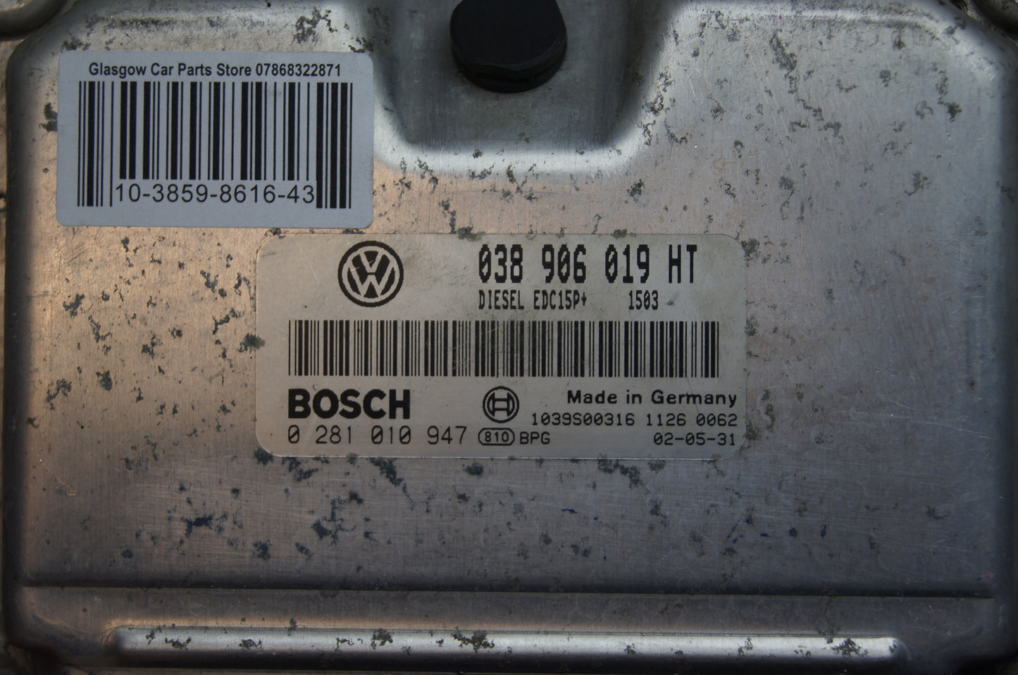 SEAT VW SKODA 1.9TDI ECU 038906019HT 0281010947 IMMO OFF - Glasgow Car Parts Store