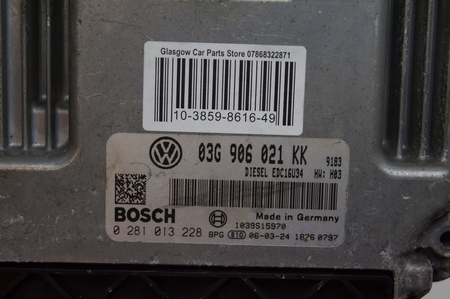VW  2.0 TDI ECU PLUG & PLAY IMMO OFF 03G906021KK 0281013228 - Glasgow Car Parts Store