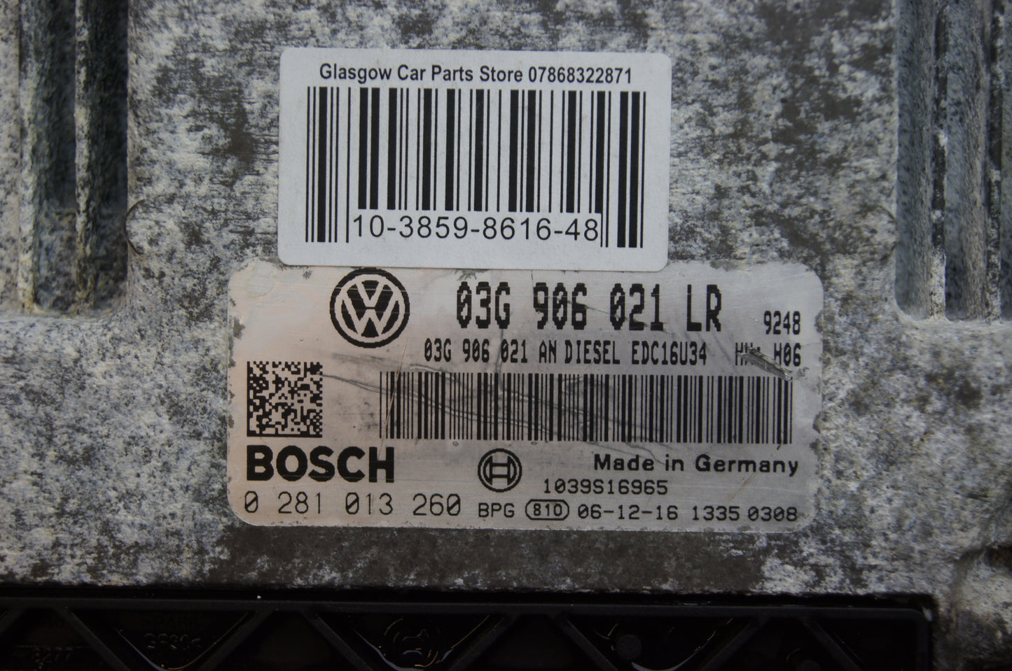VW ECU PLUG & PLAY IMMO OFF 03G906021LR 0281013260 - Glasgow Car Parts Store