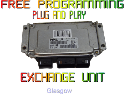 Peugeot Citroen ecu  9656659380 0261207477  91  FREE PROGRAMMING - Glasgow Car Parts Store