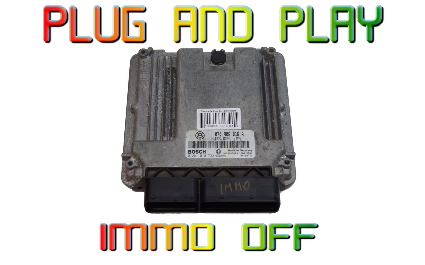 ECU VW TRANSPORTER 2.5 TDI  070906016A 0281010733 IMMO OFF. - Glasgow Car Parts Store