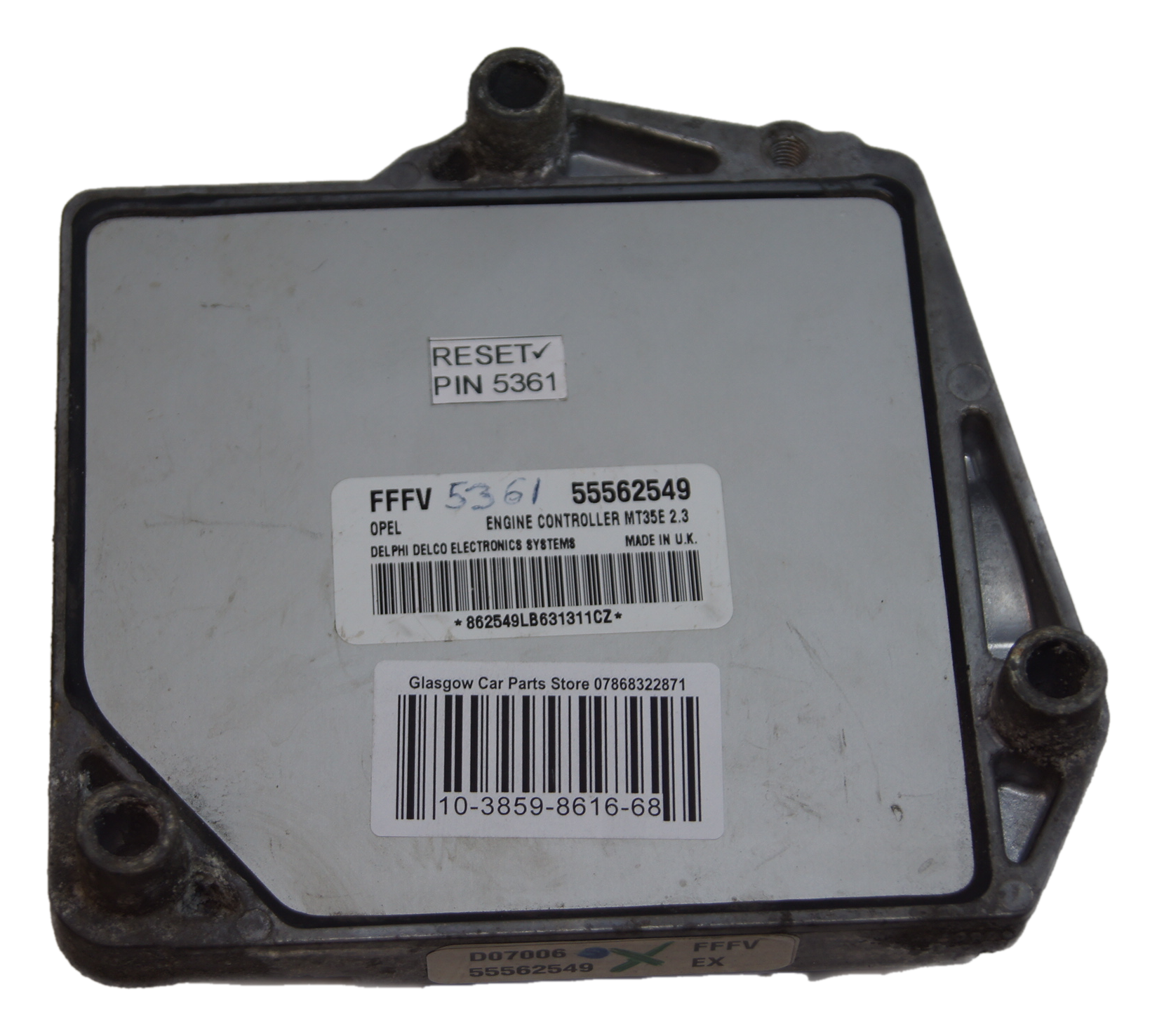 ECU VAUXHALL FFFV 55563549 MT35E 2.3  RESET AND PIN. - Glasgow Car Parts Store