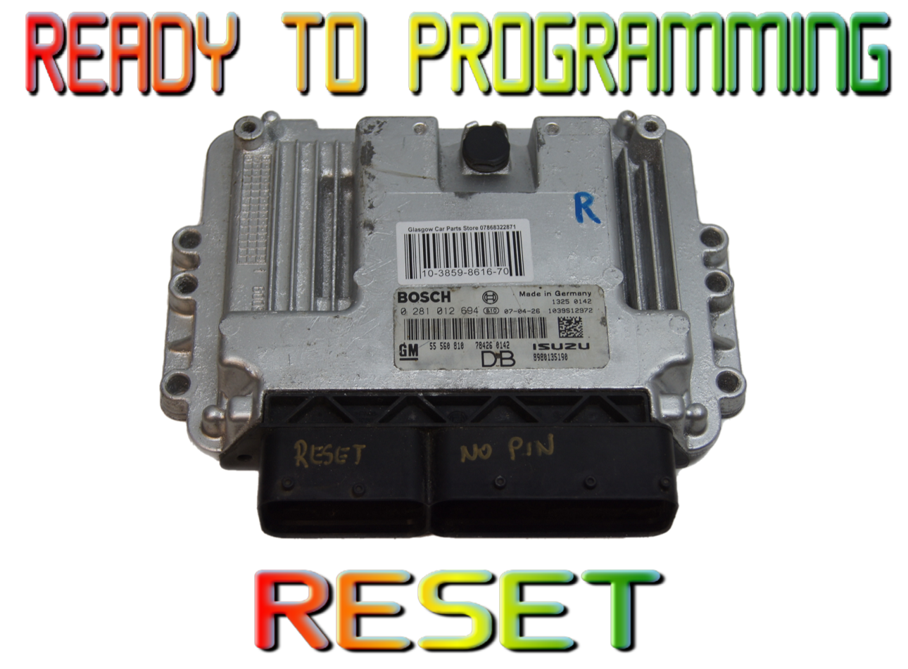 VAUXHALL ECU BOSCH 0281012694 55560810 1039S12972 . RESET VIRGIN. - Glasgow Car Parts Store