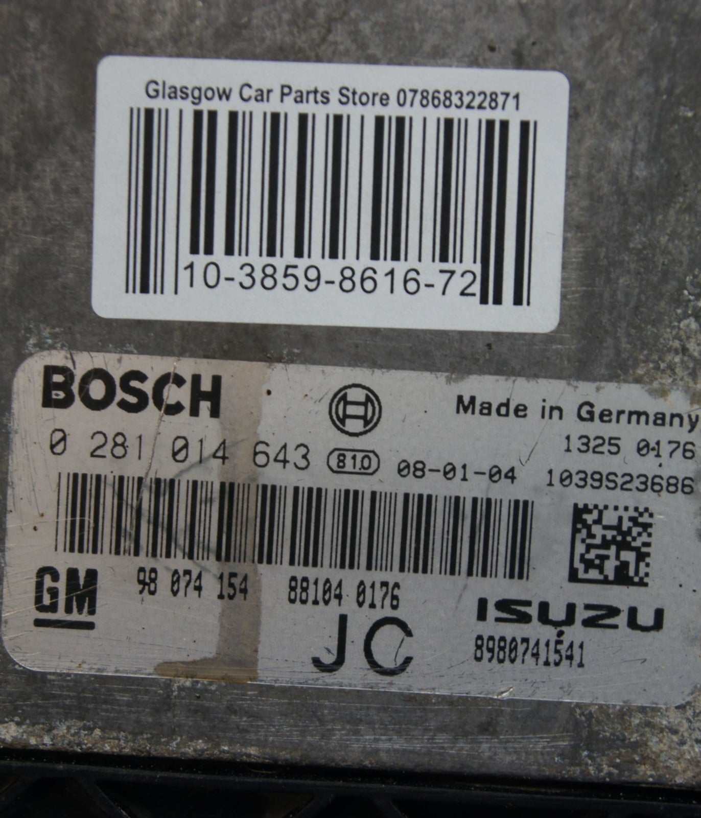 ECU 0281014643 JC VAUXHALL. RESET VIRGIN - Glasgow Car Parts Store