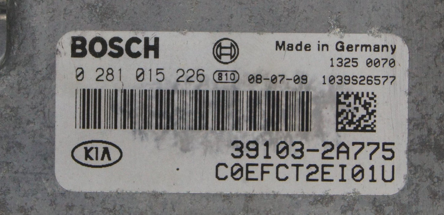 KIA CEED MK1 ENGINE ECU UNIT 39103-2A775 0281015226. - Glasgow Car Parts Store