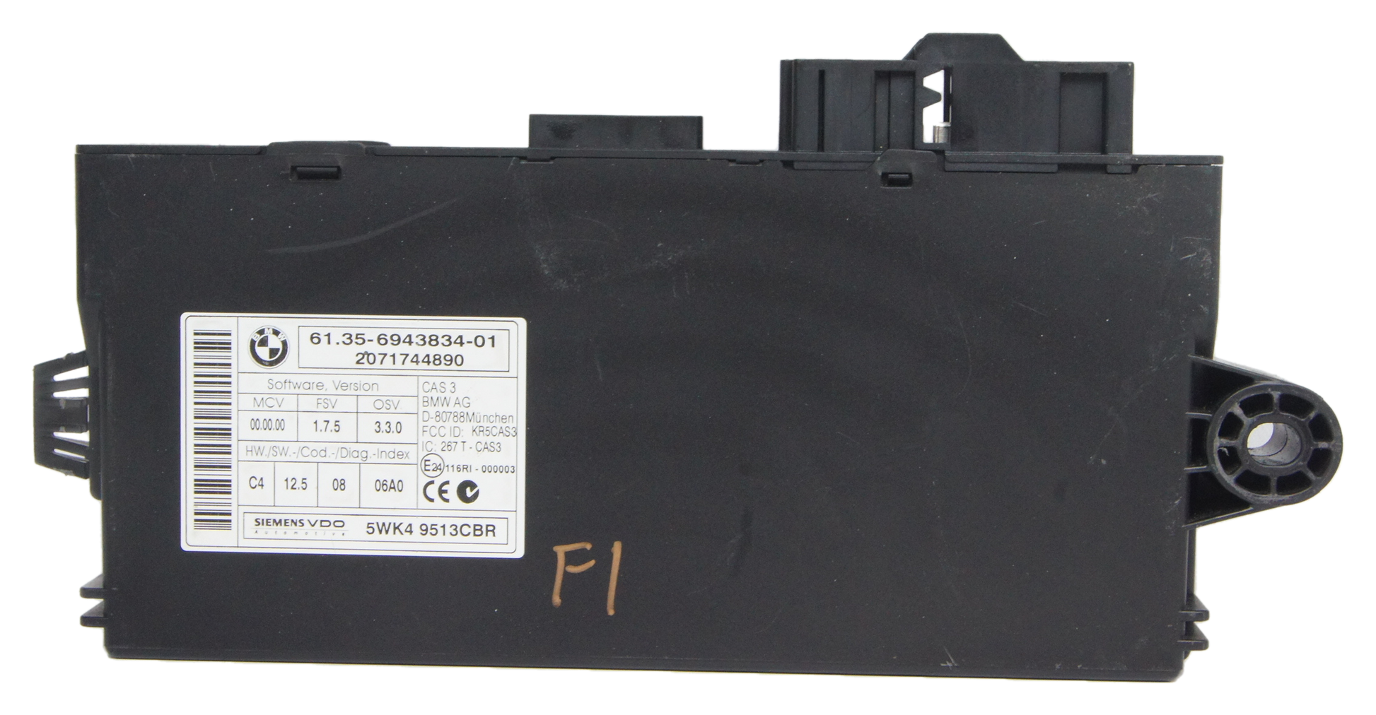 BMW 1 3 5 Series E60 E87 E90 CAS 3 Control Unit Key 6943834 - Glasgow Car Parts Store