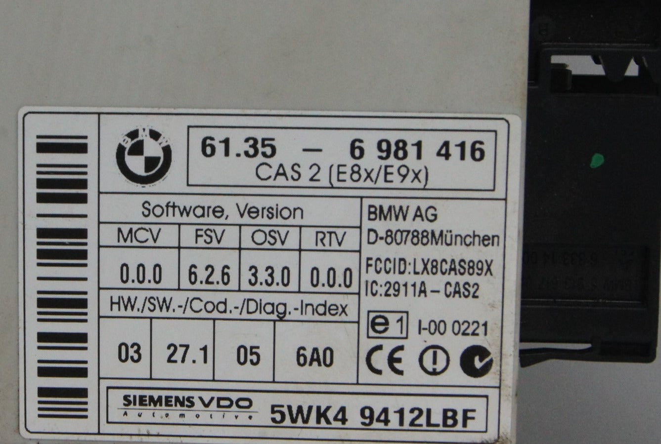 BMW E90 3 Series 6981416 5wk49412 CAS2 Control Unit - Glasgow Car Parts Store