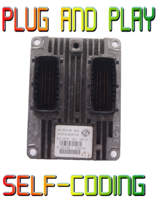 Engine ECU, IAW 5SF9.MS HW405/8712-S49, BC.0097068.G, 51903153 PLUG&PLAY. - Glasgow Car Parts Store