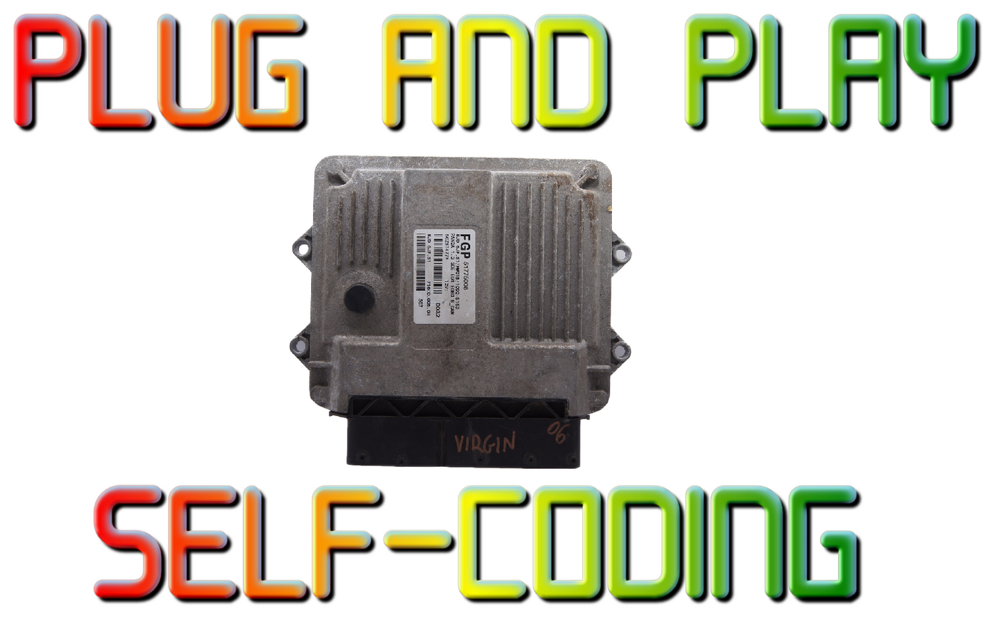 Fiat Panda 1.3 ECU MJD6JF.S1 / HW01B 51775008 PLUG AND PLAY SELF-CODING.