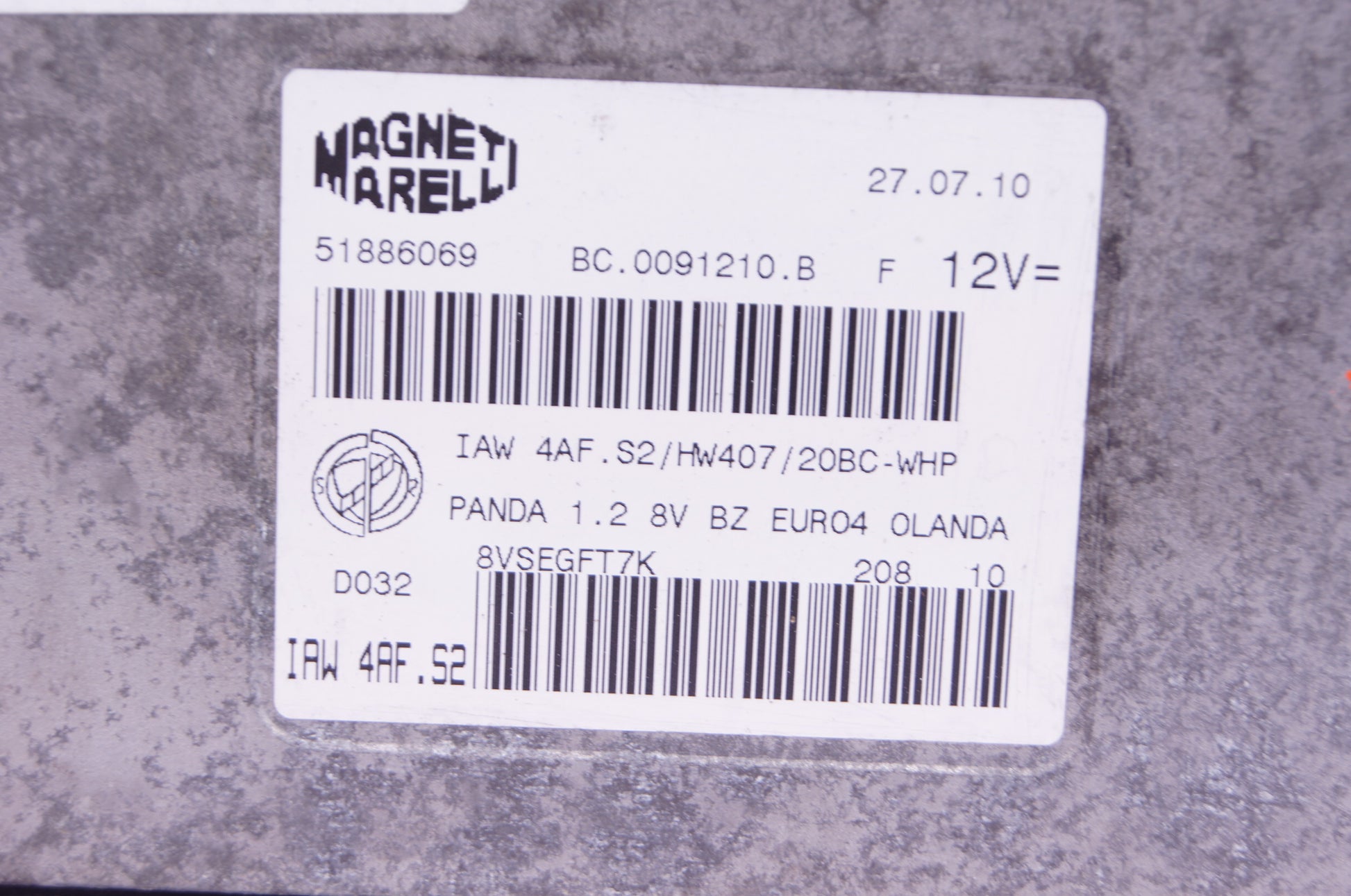 ECU FIAT PANDA 51886069 IAW4AF.S2/HW407/20BC-WHP.VIRGIN. - Glasgow Car Parts Store