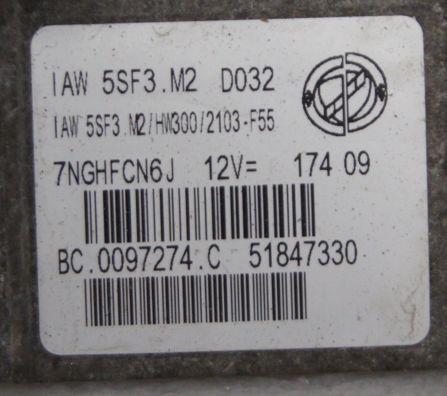 GENUINE FIAT GRANDE PUNTO 1.4 ECU - IAW 5SF3 M2 / 51847330 PLUG & PLAY - Glasgow Car Parts Store