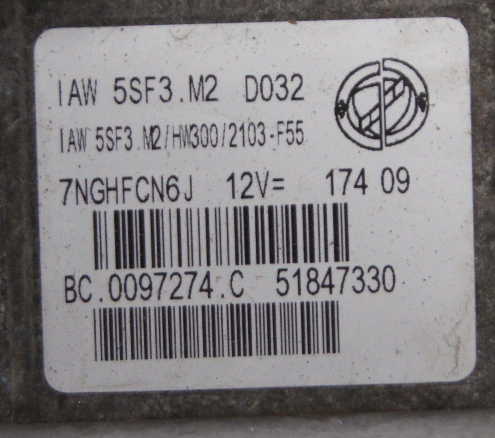 GENUINE FIAT GRANDE PUNTO 1.4 ECU - IAW 5SF3 M2 / 51847330 PLUG & PLAY - Glasgow Car Parts Store