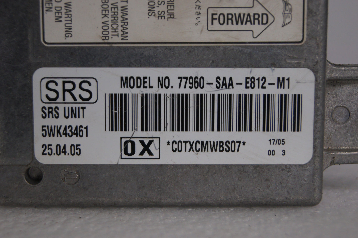 Airbag steuergerät SRS / ECU airbag HONDA Jazz 77960-SAA-E812-M1 5WK43461