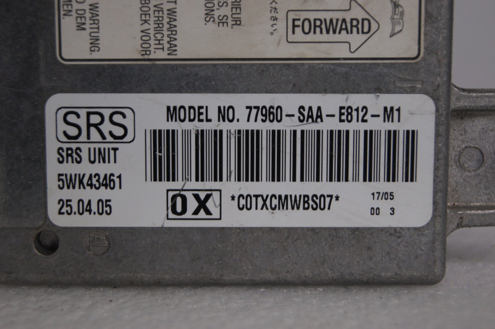 Airbag steuergerät SRS / ECU airbag HONDA Jazz 77960-SAA-E812-M1 5WK43461 - Glasgow Car Parts Store