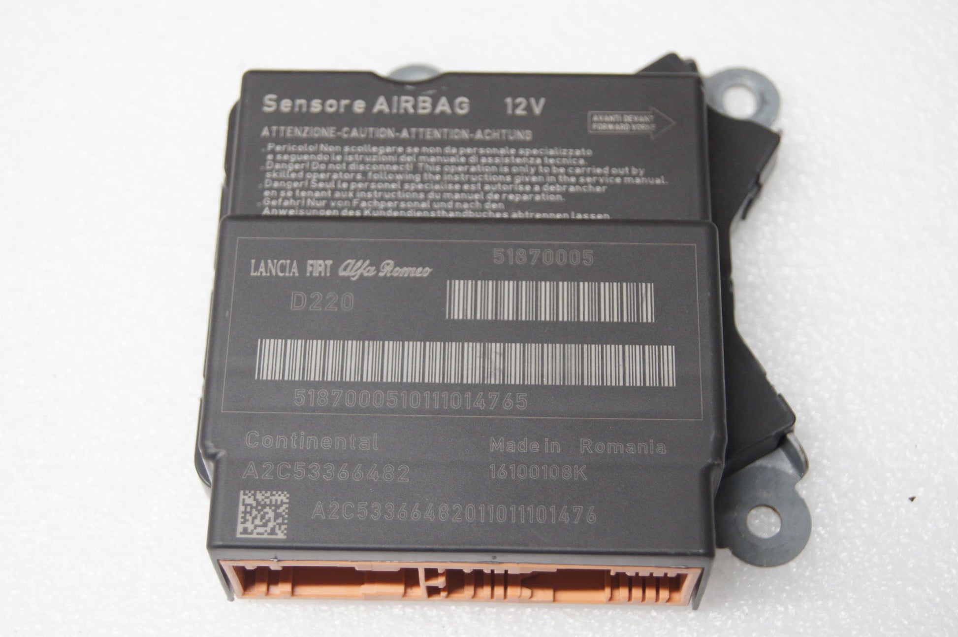 Module SRS  / ECU airbag Fiat 500  Continental  51870005 D220 - Glasgow Car Parts Store