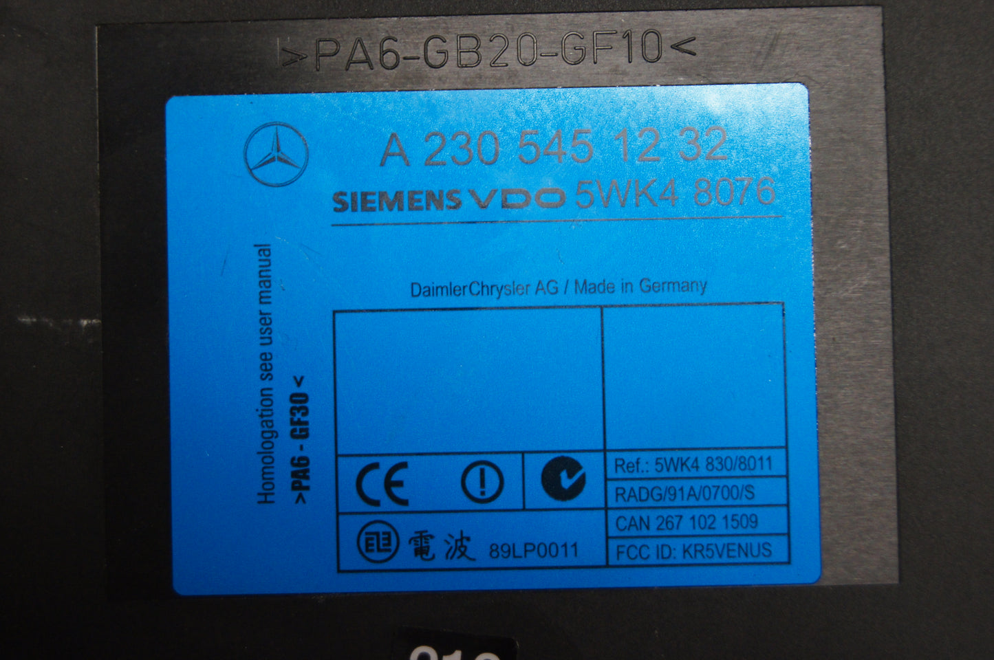 MERCEDES SL500 R230 Steuergeraet Keyless Go A2305451232  SIEMENS VDO - Glasgow Car Parts Store