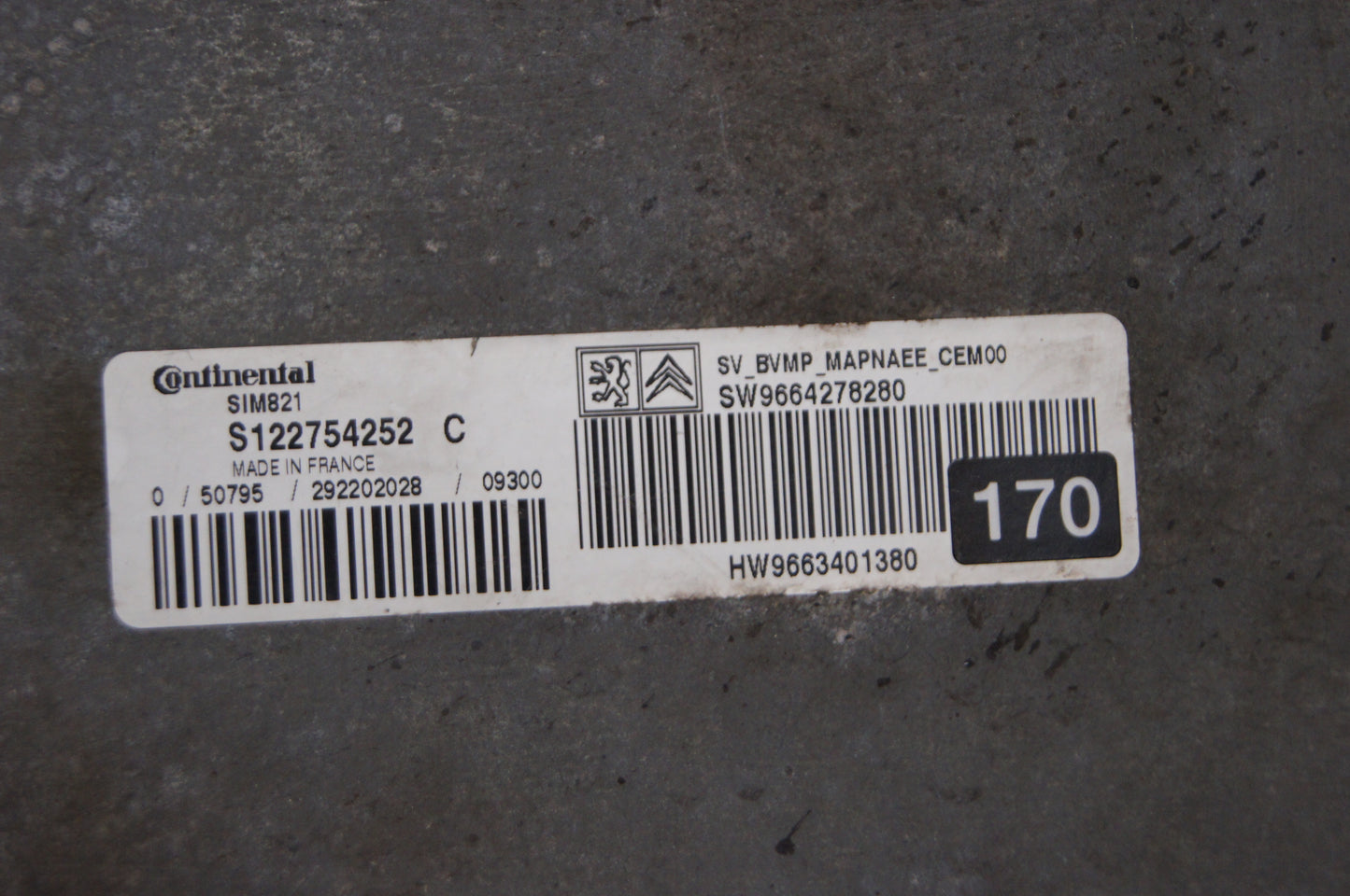 TCU GEARBOX ECU CITROËN C3 S122754252C / SW9664278280 - Glasgow Car Parts Store