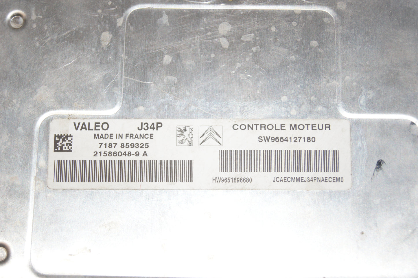 ECU VALEO  J34P SW9664127180 IMMO OFF - Glasgow Car Parts Store