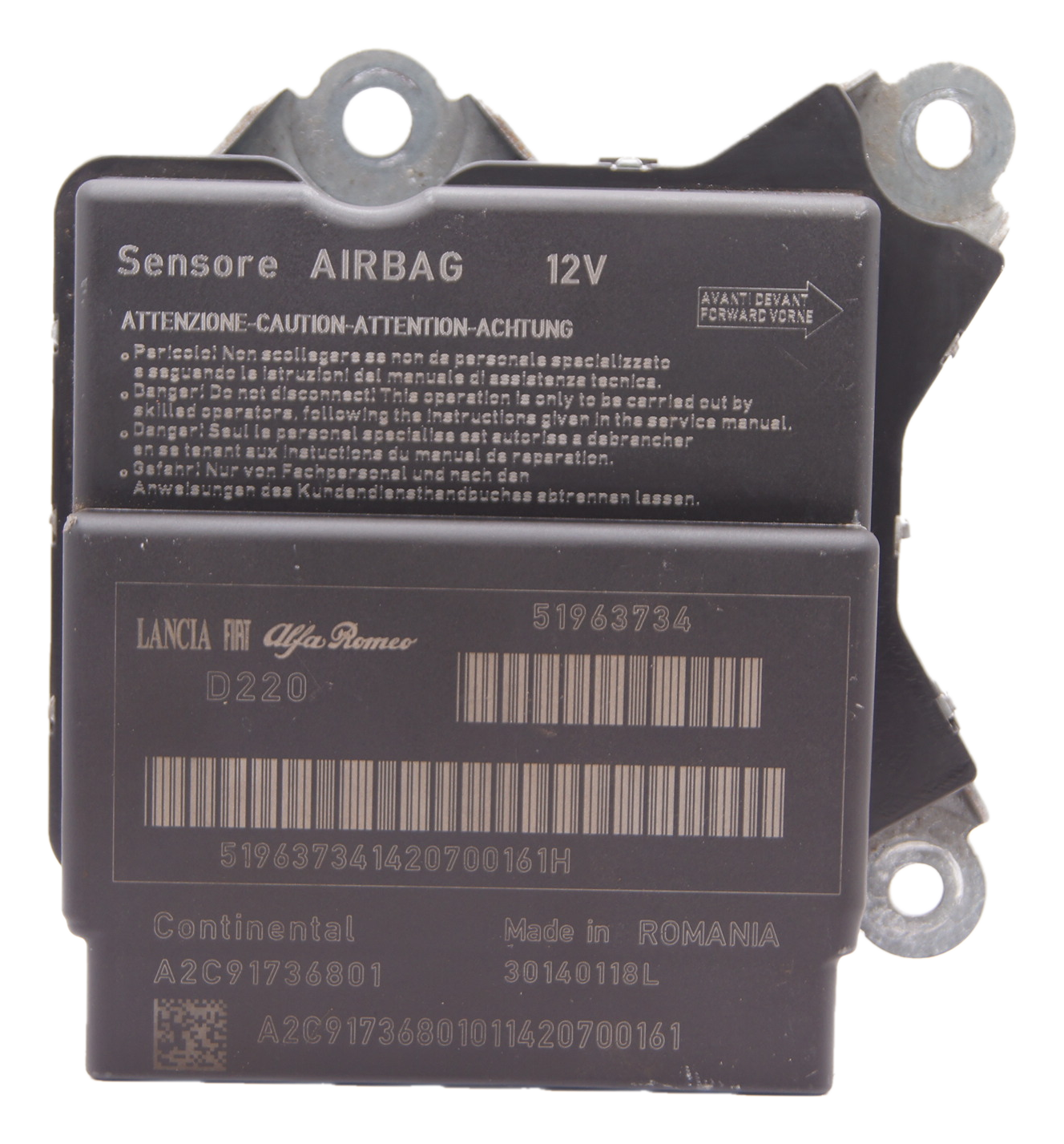 FIAT 500 AIRBAG CONTROL MODULE 51963734. - Glasgow Car Parts Store