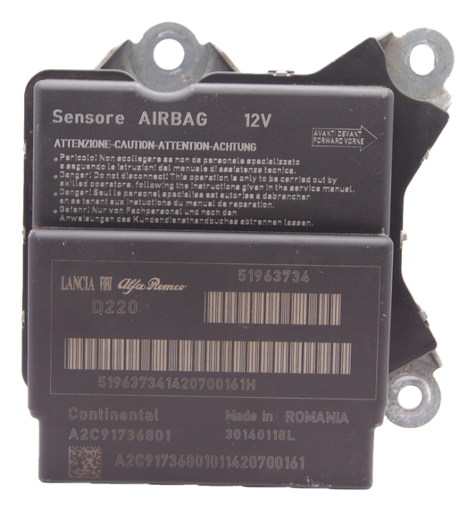 FIAT 500 AIRBAG CONTROL MODULE 51963734. - Glasgow Car Parts Store
