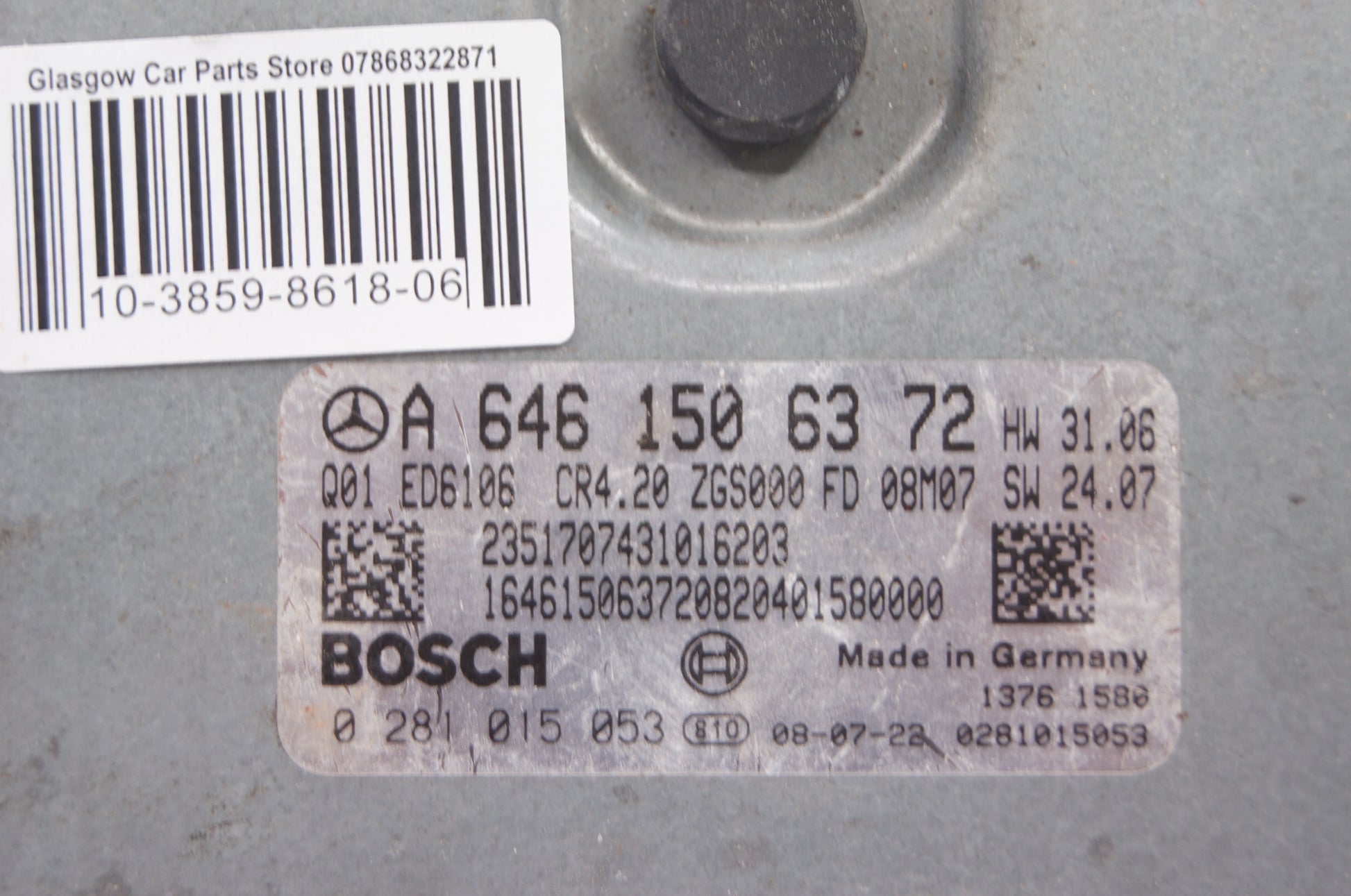 MERCEDES SPRINTER 2.2 CDI ECU PLUG & PLAY 6461506372 0281015053 - Glasgow Car Parts Store