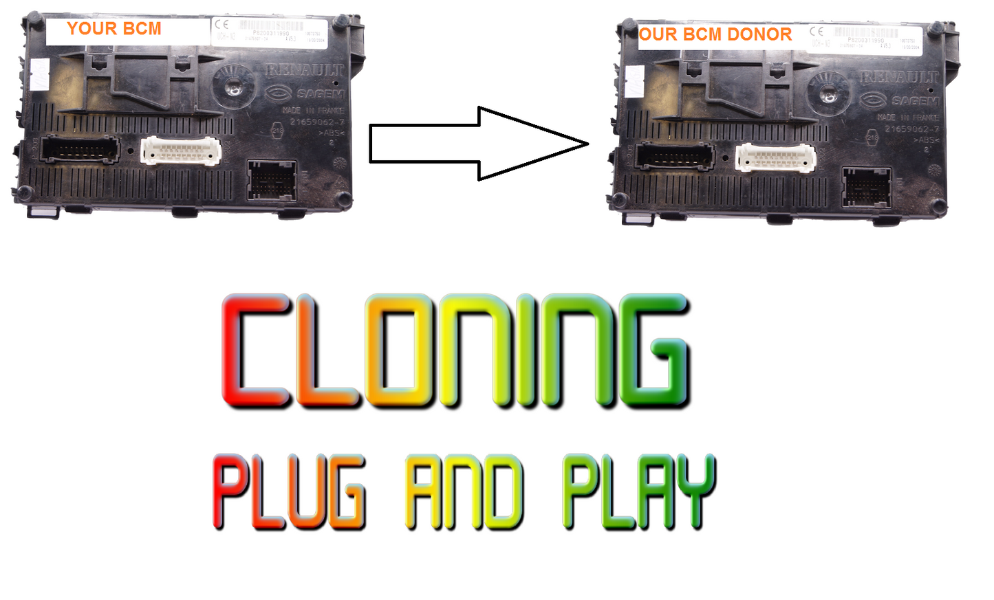 renault clio 2 p8200311990 uch-n3 21675907-3a sagem VIRGIN.PLUG & PLAY
