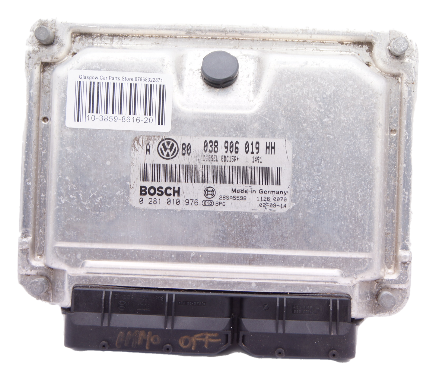 VW  1.9 TDI Engine Control ECU 038 906 019 HH  038906019HH PLUG AND PLAY .IMMO OFF - Glasgow Car Parts Store