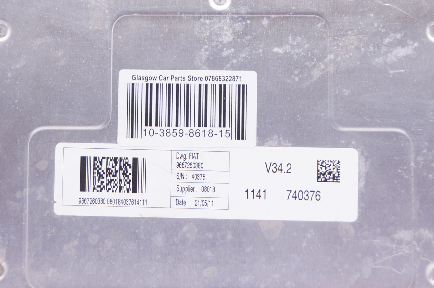 ECU ENGINE FIAT FIORINO 9667260380 VALEO V34.2 - Glasgow Car Parts Store
